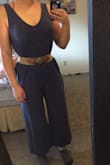 I ordered a size smaller than my usual... so glad I did because it has a ton of wiggle room. Looks 100 times better with a belt. Sensitive fabric makes spills super obvious. Took me 4 washes to get out coffee stain whereas I normally get it out on the 1st try. - Kendra T.