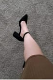 I went 1/2 a size down. I'm normally a size 6 but bought a size 5.5. And it fits somewhat perfectly. A little loose but does not affect my walking. - Mai N.