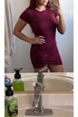 I really like this dress-it's soft and great color, unfortunately, it's short! I wore it around my home to try it out and it rides up potentially exposing myself :/. I want to keep, but might return it not sure. - Maria G.