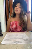 Beautiful hat!! I recommend.  Suede material as expected.  Beautiful for a day out.  I received many compliments. - Denia G.