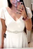 I was scared the dress wouldn't look good on my body type because of my love handles, but I'm so glad I was wrong. This is the perfect elopement dress. I don't want to take it off. - Elizabeth G.