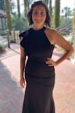 I absolutely loved this dress and received so many compliments! I recently lost 30 lbs so I was unsure of how it would fit and almost ordered an XL out of habit. The L was perfect and was even a little loose in the bust. I'm 5'7.5" and was 156-157 lbs when this photo was taken. - Ashley Z.
