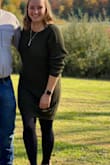 Love the material, color, and style. So glad the green came back in stock right in time for my event. The backless detail is a nice touch and I got compliments all night. Perfect for a casual, fall, outdoor event. - Aurora B.