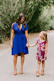 I ordered this dress for family photos and it's beautiful. It moves well which was great for walking/twirling photos. I'm usually between a small and a medium. I have a small chest but large hips/butt. This dress mostly fit well but was loose in the cleavage area. In the photo below I have double sided tape holding the dress to my bra. I also pinned the dress in the back at the top to help with the cleavage situation. My hair was covering it so it wasn't an issue. I like how the rest of the dress fit so I still think I ordered the right size, my girls are just too small ha! - Emily P.