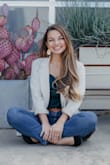 Wore this for new professional head shots and loved it! It was comfortable and I like that the bodysuit keeps it from bunching up at the bottom. I wore a strapless bra with it and wasn't worried about it showing because of the coverage the shirt provided. Would buy again in different colors! - Candace P.