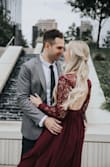 This dress was absolutely perfect for our engagement photos for our December wedding. It was just stunning!! - Andrea D.