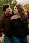 I ordered this shirt for engagement pictures, and it's super cute! It fit me very well, and I love the off the shoulders look. There is elastic at the top so it stays in place and you don't have to keep pulling the shirt up. It's made out of good material so it's not see through at all. Loved it! - Hannah C.