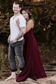 I was searching for the perfect dress to wear for my fall engagement photoshoot. I ordered 10 different dresses and sizes on Amazon and returned them all trying to find something more budget friendly. It was so hard finding a style that complemented my body shape. I needed something to hide my belly and help shape my waist. I'm between a size small and medium depending on the brand/style/ material and decided to order a size small. This dress fit like a dream and was worth it! The quality was also superb!! Don't let any velcro touch the dress though it'll snag the material into fuzzyness. I wish I had better photos of the dress but haven't received them yet from the photographer (korbynskyephotography) yet. Hopefully she'll have some on her page for you all to see in the near future! - TU S.