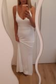 The dress is very comfortable, thicker and heavier material, minimal modifications will be needed (straps, length). It fits me better with a bra.
All in all - perfect! - Dajana B.