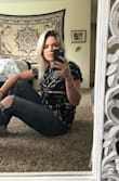 Love this tee so much. Incredibly comfy and stylish, makes me feel like I look like I'm actually trying even when I'm still in cozy mode. It's not fitted whatsoever, more of a loose fit, but I love that it helps hide my quarantine tum tum :) - Dallas G.
