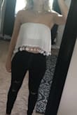 This top is great with jeans, shorts, and skirts! - Madison S.