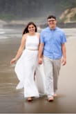 The large was just a tiny bit to small in the waist, so I went up the XL. The dress was a tad bit to big, but honestly it worked perfectly for what we needed! We turned our engagement photos into a wedding elopement two weeks before. This dress came fast and the return of the other size was quick and fast! Also the fabric is beautiful and flows great in the wind! - Rachel B.