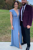 I wore this dress to a wedding and got so many complements! I'm normally a dress size 6 and a small fit me perfectly. There is also nonslip material on the shoulders to keep it from sliding down. - Allison H.
