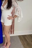 I loved this romper but the chest area was too big for me. I ended up having to tie the back with a hair tie lol.
I'm still happy I ordered it. It's super cute and perfect for a bachelorette! - Beatriz V.
