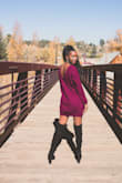 I love this sweater dress so much! It is such a comfy material and you can dress it up or dress it down!
I got an XS and it fits perfectly. Loved it so much I bought another one in the olive green color. - Tyema W.