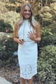 I wore this last minute to my bridal shower and I am so glad I did. I got so many compliments. I thought about getting a large but was nervous it would be too big around the lower part of the dress. I'm so glad I got a medium. It fit perfectly and was so appropriate. Wouldn't change a thing about this dress. - Peyton D.