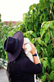 Love love this hat I searched everywhere online for vegan black brim hats not made of wool and this hat is it. I even plan purchasing another one so when my current hat gets worn out I have another one :) Worth buying! I wear my hat everywhere. - Andrea C.