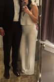 I bought this to wear out after my little wedding ceremony so I didn't ruin my dress and it was perfect. It has a nice lining in it so it wasn't see through at all and was very comfortable. I had to have it hemmed because it was EXTREMELY long on me, and I'm pretty tall. - Kristy K.