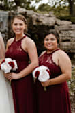 I was nervous ordering online without trying it on, but it was gorgeous! Both my friend and I (pictured) had to have the bust altered because it wasn't very snug around the armpit and my breasts were going go to fall out. The fabric was gorgeous and I would definitely ordering it again! - Heidi D.