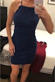 I loved the color of this dress, it didn't fit as well as I wanted on me which I think is due to an awkward breast fit due to not being able to wear a bra. For me personally I didn't love it but I recommend it to someone with smaller breasts that maybe wouldn't have that issue! Great material and open back adds a sexy feel - Victoria V.