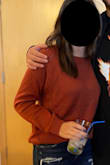 This is my new favorite sweater! Read the reviews before ordering and ordered a size down and very happy I did. I'm usually a true Small and the XS fits great. Love the detailing and color too... definitely would get in multiple colors! - Brittany P.