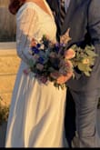 We had a small simple ceremony, and this dress could not have been more perfect! It is comfortable, fits well (a little loose under the bust, but I think that's more my shape then the dress issue). I didn't have to worry about a single thing, it was effortlessly stunning. - Miranda E.