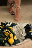 I'm so hurt that they are out of stock!!! I got a size 6.5 and found it too noticeable for me to keep the heels. I would've loved to exchange them for a 6 instead. I was looking forward to wearing them for my birthday. Sadly, I had to return them. - Kathylene D.