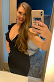 So I read reviews and originally ordered a M, but turns out it was loose and bunching around my torso, so I ordered S. Absolutely gorgeous! I'm all hips and butt, and this hugged perfect. This dress is beyond comfortable I couldn't believe it. Wore it with a gold layer necklace and strappy gold heels from Lulus and they were perfect! - Kathryn G.