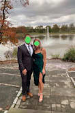 Wore this to an end of October wedding, the color was perfect! It was such a pretty emerald green, would be great for holiday weddings/parties too! The slit is a little off like other reviews have said and it does stain very easily! Otherwise the dress is super cute! Very thin, so perfect for a warmer wedding- otherwise you'll certainly need a coat to keep warm. - Lauren M.