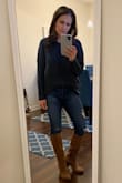 I rarely buy sweaters, but this really caught my eye! I couldn't decide on which color I liked better, so I grabbed both the blue and mauve! Both colors are beautiful, and very different. I found this to run big, and I listened to other reviewers and sized down. I'm normally a small and got the XS and it's perfect. Seems to sell out fast, so don't hesitate if you're thinking about it and your size is available! - Nicole P.