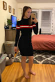 I was really excited for this. It had a 90's Tommy Hilfiger vibe. But when I put it on the seam at the neck was already coming apart. I had to cut the thread and knot it to stop it from unraveling more. Quite disappointed as it's not a "cheap" dress. I did keep it but I'm very nervous about washing it. Also it is look around the waist (not a tight body con if you are thin) - Kate L.