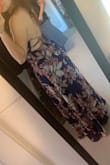 Beautiful, comfortable and elegant. True size. I'm not a fan of flowers in dresses, but this dress is beautiful and different. I love how the back looks. - Pamela G.