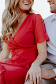Bought this dress for my engagement photos and it was perfect! I was expecting it to be great from reading all the other reviews, but it was even better than I expected! I received a ton of compliments and the movement of the dress made for dreamy photos! If you have long legs the slit is fairly high so just be mindful of that! - Megan H.