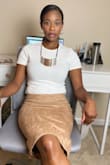 My wife absolutely loved it. She is petite and sometimes it is a challenge to find clothes that are mature but also not baggy. The skirt is a good suede quality. - Lowell J.