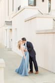 I ordered this dress for my engagement photo shoot. I'm always a bit hesitant to order anything online due to the fact that I can't try it on, but this dress fit perfectly! I'm absolutely in love with it! It's perfect to dress up for elegant photos, or to use for a shoot in a field or something similar. The length is a bit long on me (per the usual with my height), but I chose not to get it hemmed since it's so flowy anyway. - Faith M.
