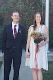 This dress was perfect for our elopement in October! It came to my knees which is perfect for my height. It was a little big however, I don't know if a smaller size would have worked. The material is strong and difficult to wrinkle. The customer service was great and the dress arrived quickly. I would recommend! - Mallory G.