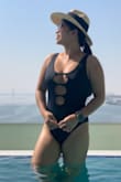 I ordered the black coz i'm obsessed with both colors and style. The medium is also perfect fit even i order the pink leopard in small. Happy that I have both of them. They are cute and can't wait to hit in the beach & pool next month. - JCIL D.