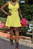 I wore this dress to a wedding and got so many compliments and I felt so pretty! The v-neck was deep but not raunchy, and the length was perfect. I loved the fit because it wasn't too tight. - Caira C.