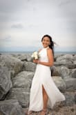 You'll definitely need to hem it because it came excessively long, and that's gonna cost you another bean. Color slightly off-white. But I loved it. - Maria G.