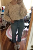 This sweater was exactly what I wanted! The crop length wasn't too short for me. Although the M/L is a bit big around the arm/shoulder joint, I usually like my sweaters with a looser fit. - Elizabeth O.