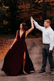 I have this dress in 2 colors now. It is SO gorgeous. I wore it for our fall engagement photos and it was so pretty with the leaves. I'd post a pic if I had one back yet. It was long on me but with heels it was great. Absolutely stunning dress. If you're contemplating buying it.... just do it, you won't regret it. - Alexandria M.