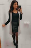 Got so many compliments on my outfit when I wore it! The material is really nice, doesn't look/feel fake at all. Fits great & isn't too tight like some leather skirts can be. Love it! - Laurie V.