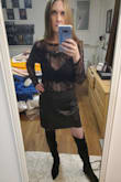 I have been looking for a skirt like this for a while, so as soon as I saw this, I knew I had to have it. I ordered a Small, but could have probably used an XS in this. The waist and hips are just a touch too big, so I will probably take it to a tailor and have them take it in a bit, but other than that, I love it! - Pauline H.