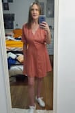 I love that you could either pair this with wedges or heels, or a cute pair of white sneakers.  Only little nit picky thing is that the buttons kind of curve a bit rather than going straight down.  But it isn't really noticeable to anyone else but me, so not a big deal. Highly recommended! - Pauline H.