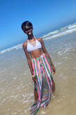 These pants are perfect for the beach! Extremely comfortable and super lightweight. The material is thin and breathable. Nice cover up for a sunny windy day as well. - Alisha W.