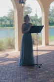 I wore this dress for a recital I gave last month, and I received so many compliments. I love how versatile it is and that it can be appropriated for evening or daytime events, when sequins and glitzy clothing would be too much. This would make a lovely bridesmaid's dress. There's no need to wear petals or a bra with this - the coverage and built in support is great.

I'm 5'5" and I got the XS. I wore 1.5 inch heels for this performance and I needed to cut at least an inch of fabric off of the outer skirt on this dress. It's quite long. If you don't want something you'll need to hem, I'd go for a different dress. If you don't mind making the alterations, go for it. I'll be wearing this for several events going forward. - Lauren D.