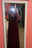 I got this dress for a fall/winter wedding dress and LOVE IT! It is very cute & not too low cut! - Katie M.