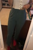 These joggers are very, very soft and cute. Based on the other review of a girl seemingly my proportions, I sized down to a XS so they wouldn't be too long on me. The XS length is perfect, but the waistband is pretty tight. The band does stretch, but the way it naturally sits is tight so I probably need to break them in. Also, the material pills veryyyy quickly. The inner thigh/butt area where you sit accumulates a lot of pilling which is annoying and makes them less smooth feeling to the touch. Lastly, the color in the model picture is very misleading. I thought I was getting nice teal/seafoam color, but they are pretty dark like this picture shows. HOWEVER, they are really cute and you can dress them up with sneakers and a jean jacket or down with a sweatshirt. I wouldn't buy in other colors because of the pilling, but I do keep reaching for these in my closet. - Sarah L.