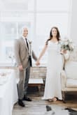 I absolutely loved this dress for our intimate wedding ceremony and dinner. We postponed our wedding from June 20th to September 4th due to COVID19. Then in august we decided that our September wedding would be a micro-wedding with just immediate family and the wedding party (21 people total). Our vow renewal/reception will now be in 2022 in which I will wear the dress I originally picked out over a year ago. In saying that, guests could not believe this was not my original dress! The dress is well made, comfortable, and looks beautiful in person and in pictures. The only thing we did do is put a stitch by the bust to keep the cowl neck look clean and more v-neck as I am small chested and that small change made it look so much better. Would recommend this dress for sure. Loved it! - Dana M.