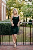 I ordered this dress for my 30th birthday pictures and felt absolutely beautiful in this dress! It is a little tight initially but finally fits to my form comfortably after moving around in it. Very conservative length but can also bring up a little to show that extra leg too. A dress you can dress up or make casual dressy. Love it! - Miranda